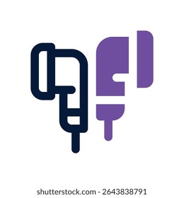 ícone duotônico de earbud. Ícone vetorial moderno e elegante para sites, aplicativos móveis, materiais de marketing e design corporativo. Totalmente dimensionável e pronto para uso.