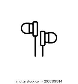 Earbud Earphone Headset Headphone Technology Gadget Vector Logo Monoline Icon Symbol for Graphic Design UI UX or Website