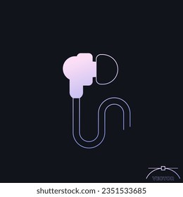 earbud headphones icon with a gradient