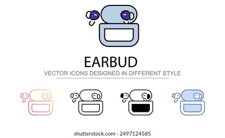 Earbud icon design with white background stock illustration