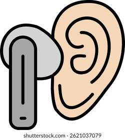 Earbud Line Filled Vector Icon Design