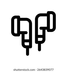 ícone da linha earbud. Ícone de vetor limpo e minimalista para sites, aplicativos móveis, apresentações e logotipos. Totalmente dimensionável e personalizável para qualquer projeto.
