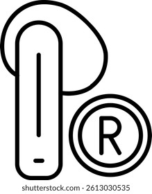 Earbud Line Vector Icon Design