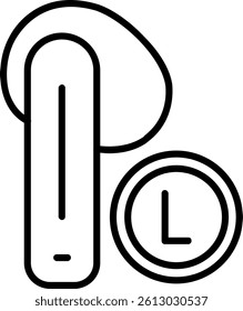Earbud Line Vector Icon Design