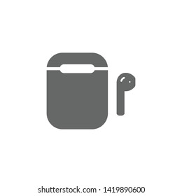 Earbuds case icon isolated on white background. Modern simple vector icon for website or mobile app