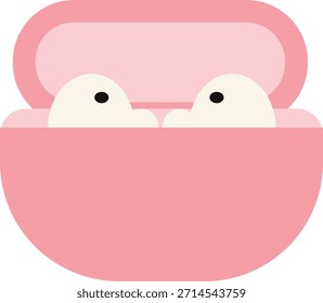 Auriculares en la ilustración del caso aislado en el fondo blanco, diseño plano lindo conveniente para los dispositivos de audio del aprendizaje de los niños, bases de la tecnología, y gadgets modernos.
