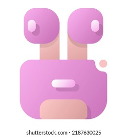 Gradiente Earbuts Diseño vectorial de iconos de estilo plano y plantilla de ilustración