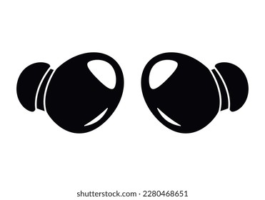 Earbuds headphones icon. Wireless headphones. Vector illustration