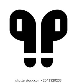 Earbuds icon. earbuds, airpods, headset, audio, earphones, device, music, wireless, lifestyle, speaker. Vector icon illustration