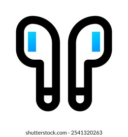 Earbuds icon. earbuds, airpods, headset, audio, earphones, device, music, wireless, lifestyle, speaker. Vector icon illustration