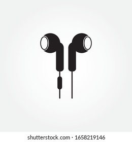 Earbuds Icon Design Isolated On White Stock Vector (Royalty Free ...