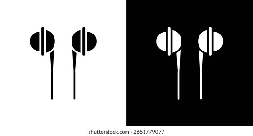 Earbuds icon of a flat style vector