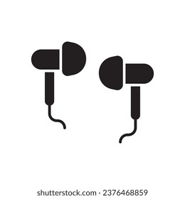 Earbuds icon. Headphones flat sign design. Earbuds symbol vector pictogram. UX UI icon. Earbuds sign