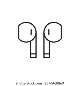 Earbuds icon. Headphones flat sign design. Earbuds symbol vector pictogram. UX UI icon. Earbuds sign