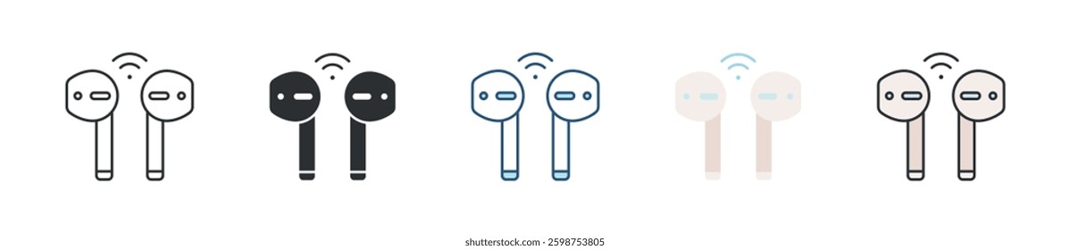 Earbuds Icon Set Multiple Style Collection