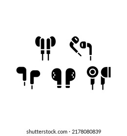 Earbuds Icon Set Vector Symbol Design Illustration