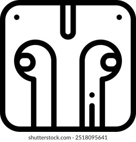 Icono de auriculares. Diseño De Estilo Lineal Delgado Aislado Sobre Fondo Blanco