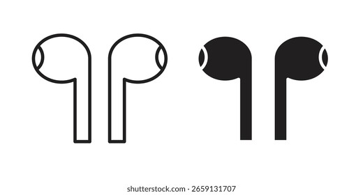 Auriculares icono Vector editable. conjunto de Vectores negros