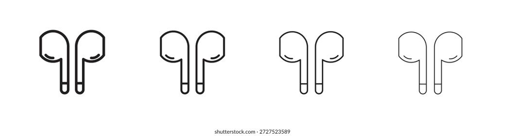Ícones de fones de ouvido para conceito móvel e cor de design da Web editável