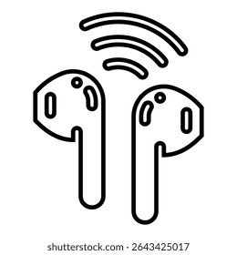 earbuds line icon design. earbuds thin black outline symbol vector illustration. editable stroke icon on transparent background.