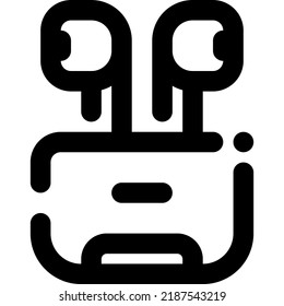 Earbuds Linie Stil Symbol Vektordesign und Illustrationsvorlage
