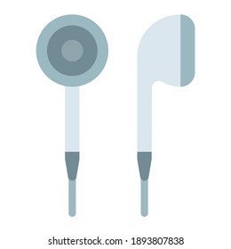 earbuds using soft color and flat style