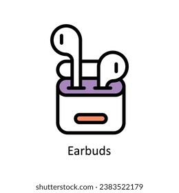 Earbuds vector Filled outline Design illustration. Symbol on White background EPS 10 File