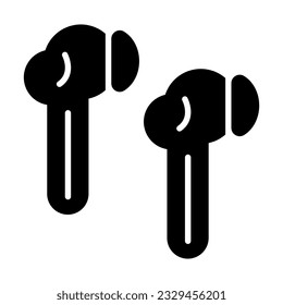 Icono De Glifo Vector Earbuds Para Uso Personal Y Comercial.
