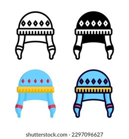 Earflaps icon style set collection