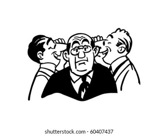 Earful - Boss Getting Two Different Stories - Retro Clip Art
