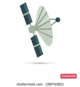Earht human made satellite color flat icon for web and mobile design