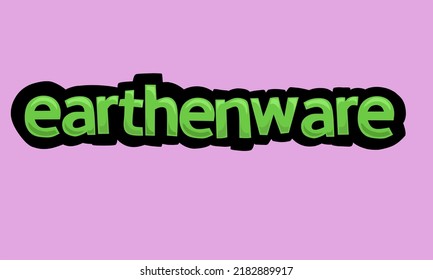 EARHTHENWARE writing vector design on pink background