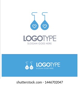 Earing, Love, Heart Blue Logo vector