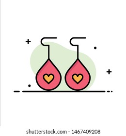 Earing, Love, Heart  Business Flat Line Filled Icon Vector Banner Template. Vector Icon Template background