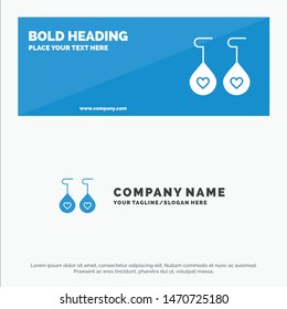 Earing, Love, Heart SOlid Icon Website Banner and Business Logo Template. Vector Icon Template background