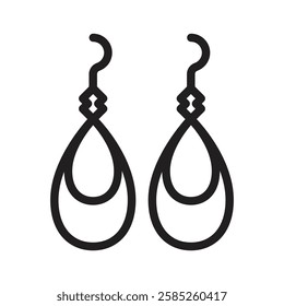 Earings icon Isolated flat vector in outline