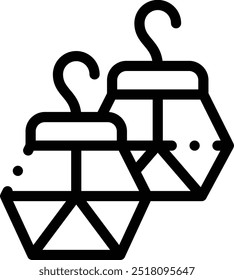 earings icon. Thin Linear Style Design Isolated On White Background