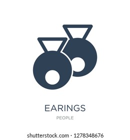 earings icon vector on white background, earings trendy filled icons from People collection, earings vector illustration