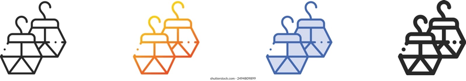 earings icon.Thin Linear, Gradient, Blue Stroke and bold Style Design Isolated On White Background
