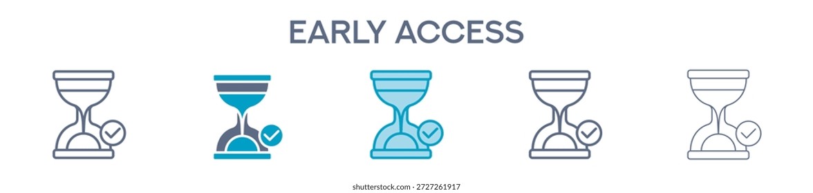 Elemento De Acceso Temprano Para Diseño Gráfico - Estilos Múltiples. Ilustración vectorial De Dos Colores Y Negro. Los Diseños Múltiples De Los Iconos Se Pueden Utilizar Para El Móvil, Ui, Web