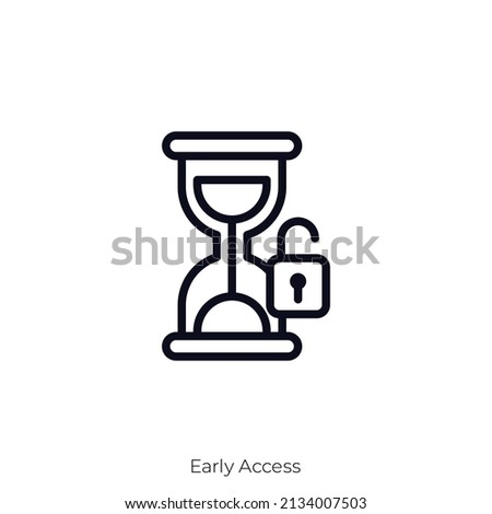 Early Access icon. Outline style icon design isolated on white background