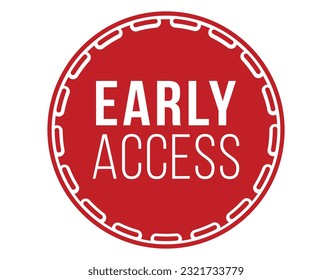 Early access red vector banner illustration isolated on white background