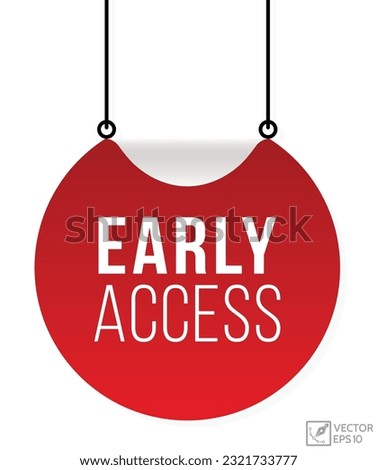 Early access red vector banner illustration isolated on white background