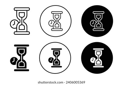 Early access sand clock or watch flat icon outline style vector symbol design mark