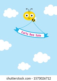 early bee sale offer poster vector