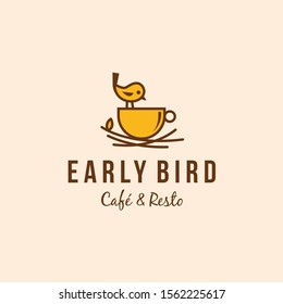 Early Bird Cafe And Restaurant Logo Vector