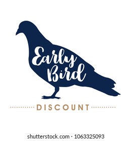 Early Bird Discount Handwritten Lettering, Vector