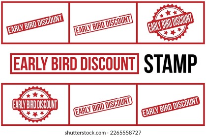 Early Bird Discount Rubber Stamp Set Vector