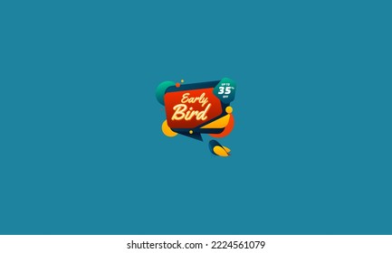 diseño plano de la ilustración de vector de descuento de aves tempranas