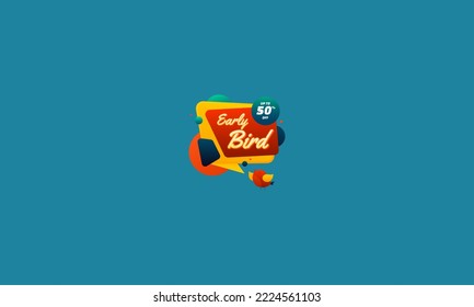 diseño plano de la ilustración de vector de descuento de aves tempranas